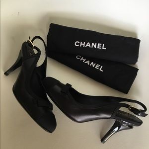 New Chanel Cap-Toe Slingback Pumps